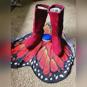 NEW MIDCALF BURGUNDY SUEDE BOOT SIZE 11M